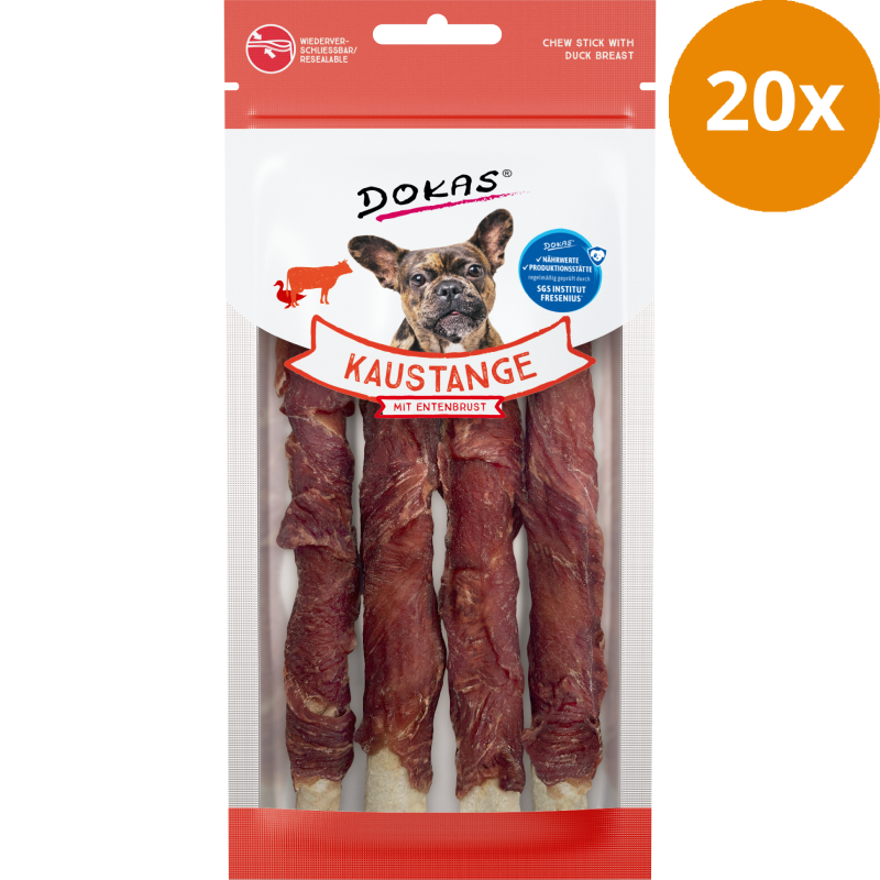 DOKAS Kaustange mit Entenbrust 50 g | Hundesnack
