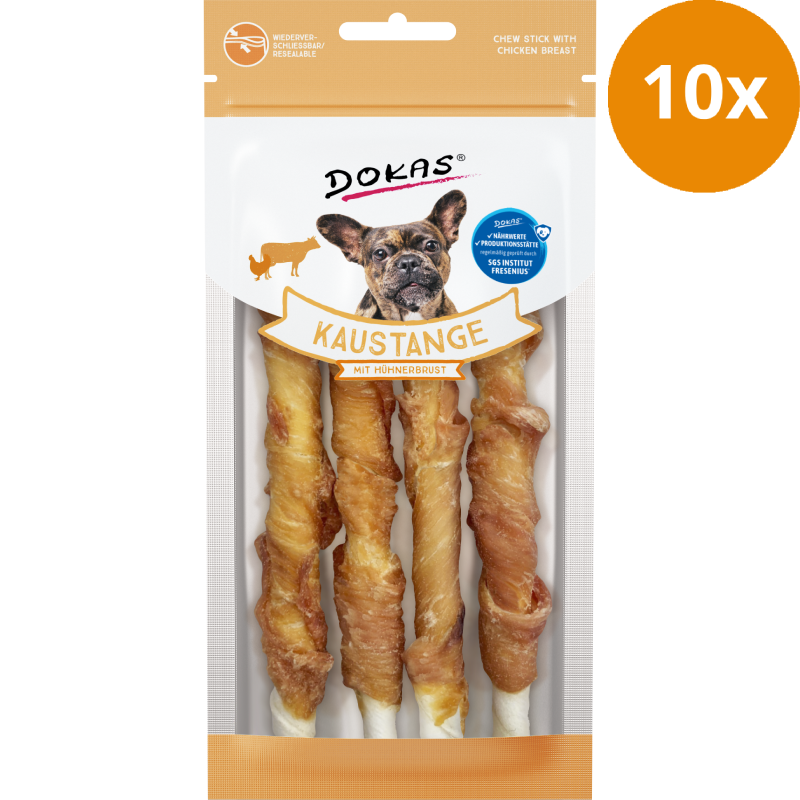 DOKAS Kaustange mit Hühnerbrust 50 g | Hundesnack