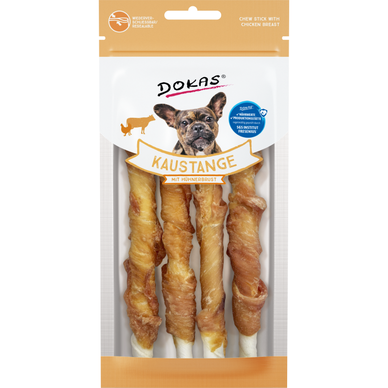 DOKAS Kaustange mit Hühnerbrust 50 g | Hundesnack