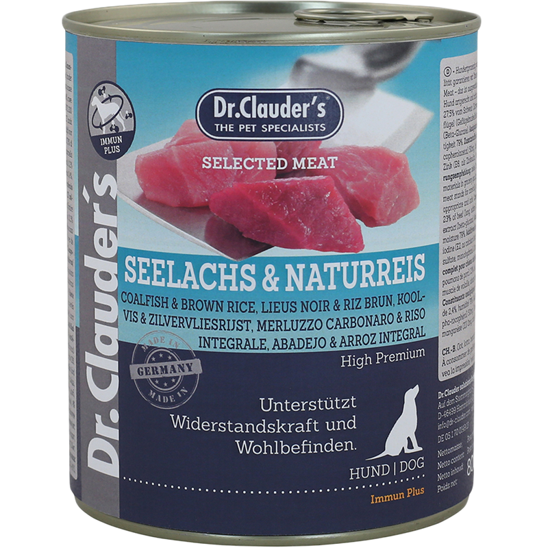 Dr.Clauder's Selected Meat Seelachs & Naturreis 800 g