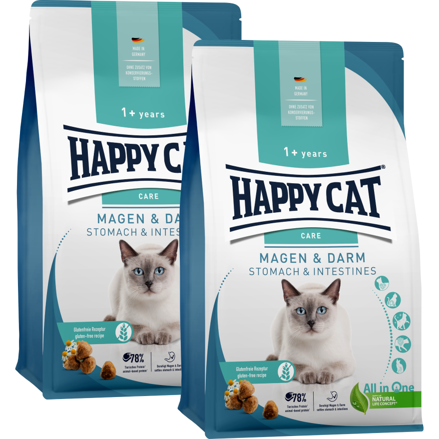 Sparpaket Happy Cat Care Magen & Darm 2 x 4 kg