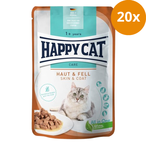 Happy Cat PB Care Meat in Sauce Haut & Fell 85 g