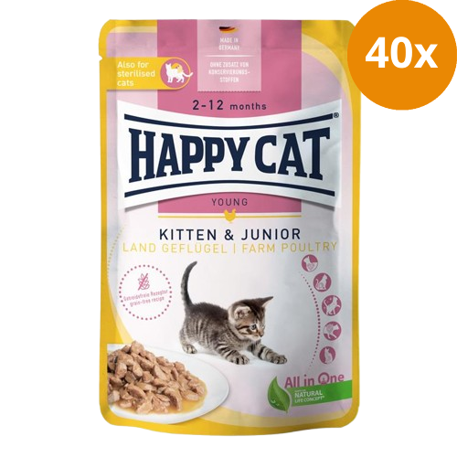 Happy Cat PB Young Meat in Sauce Kitten & Junior Land Geflügel 85 g