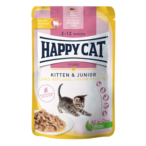 Happy Cat PB Young Meat in Sauce Kitten & Junior Land Geflügel 85 g