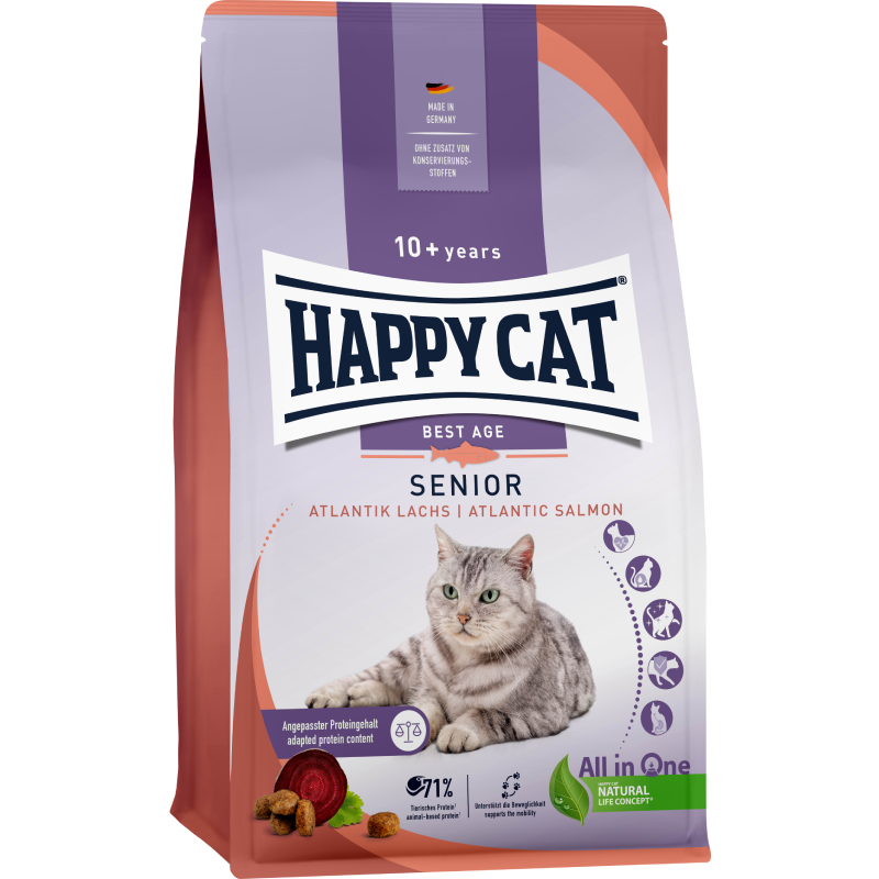 Sparpaket Happy Cat Senior Atlantik Lachs 2 x 4 kg