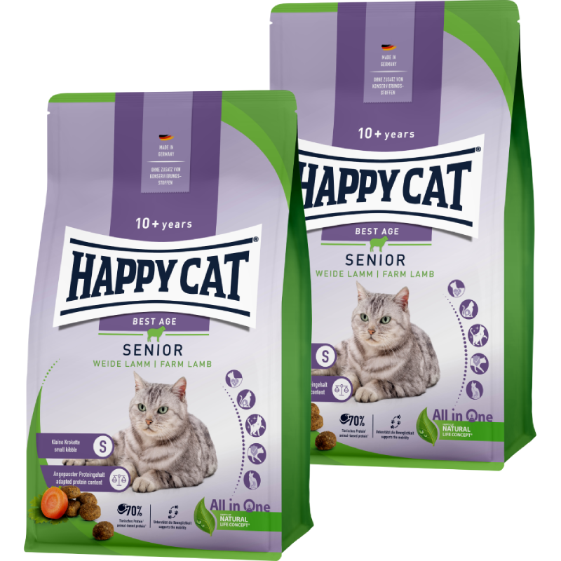 Sparpaket Happy Cat Senior Weide Lamm 2 x 4 kg