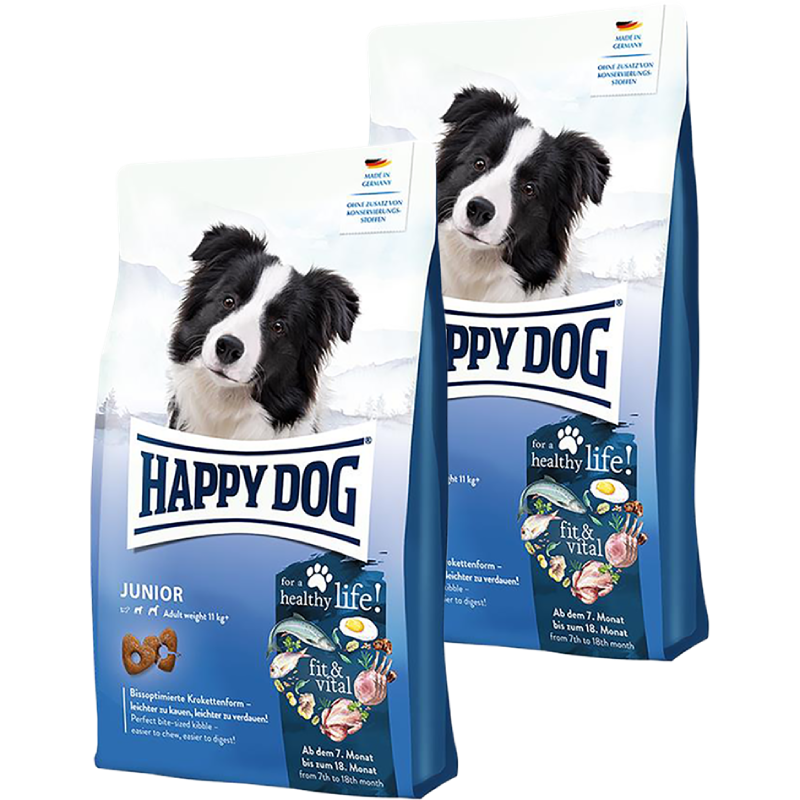 Sparpaket Happy Dog fit & vital Junior 2 x 4 kg