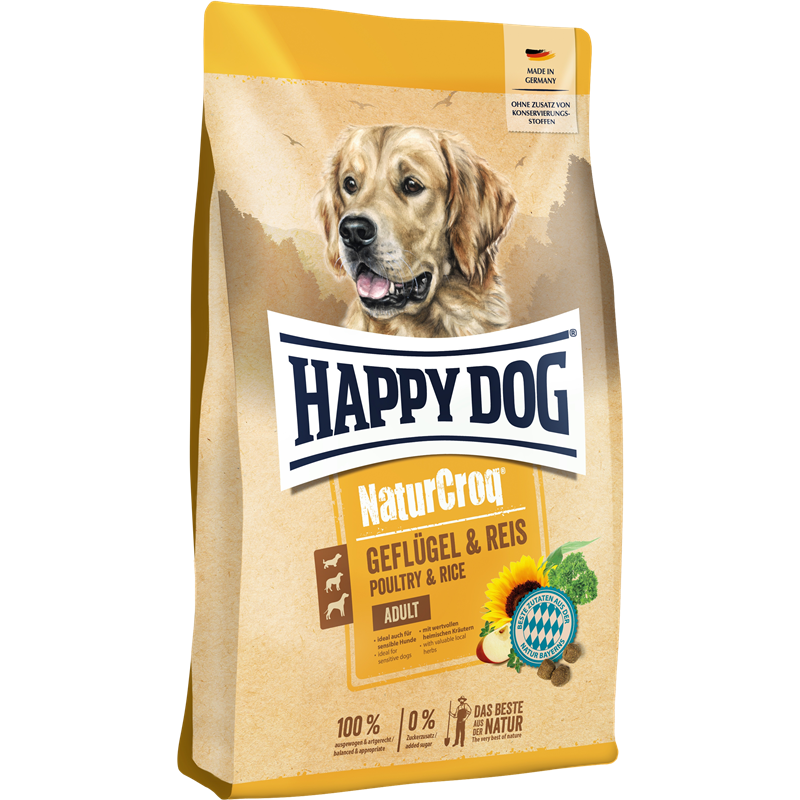 Sparpaket Happy Dog NaturCroq Geflügel pur & Reis 2 x 4 kg