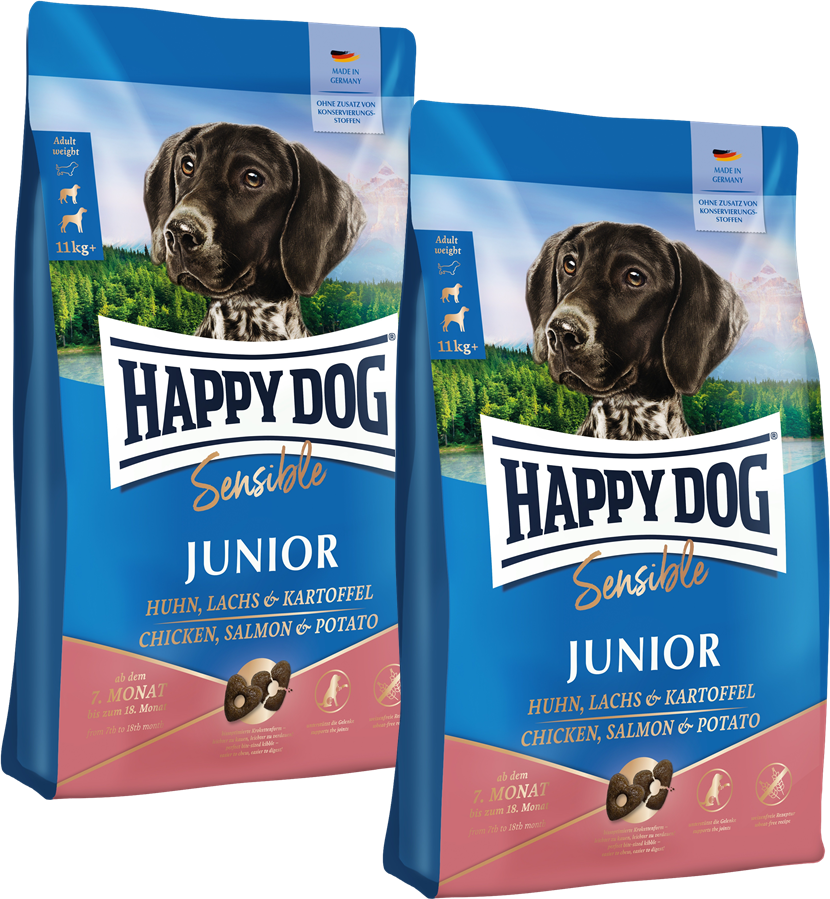 Sparpaket Happy Dog Sensible Junior Huhn, Lachs & Kartoffel 2 x 10 kg