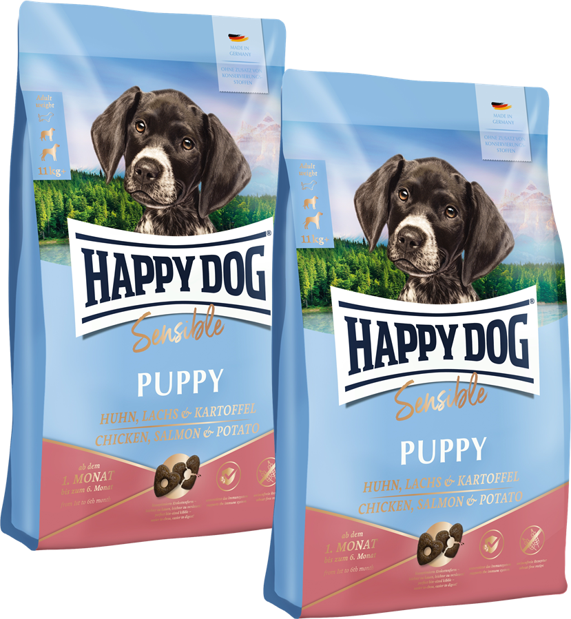 Sparpaket Happy Dog Sensible Puppy Huhn, Lachs & Kartoffel 2 x 10 kg