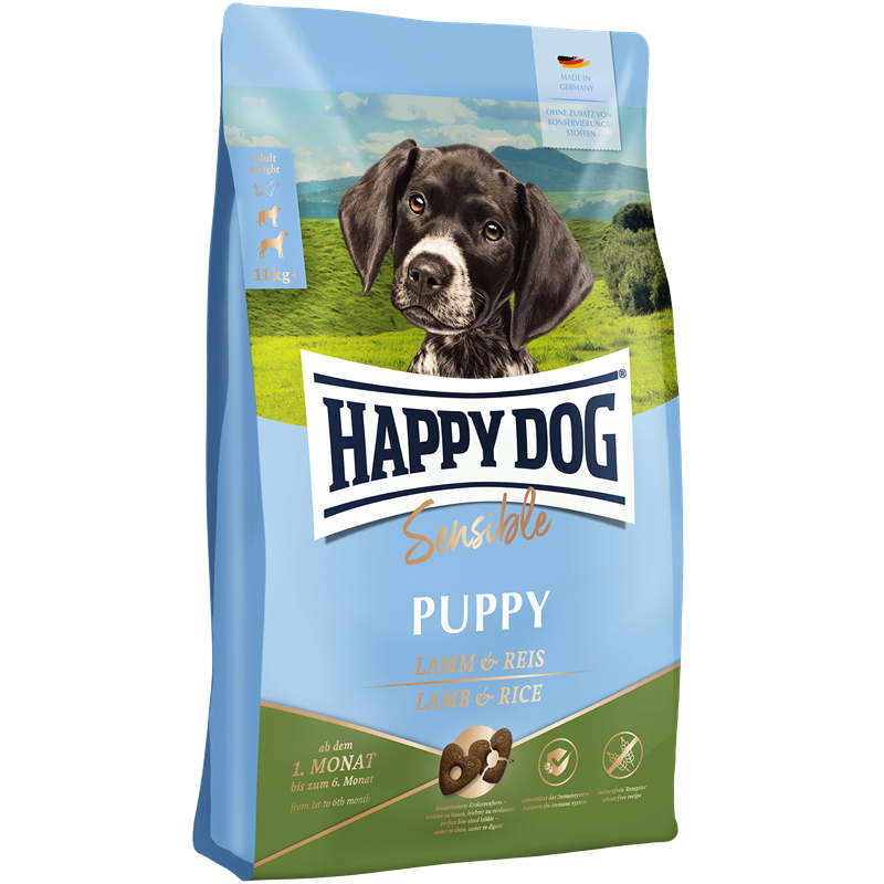 Sparpaket Happy Dog Sensible Puppy Lamm & Reis 2 x 4 kg