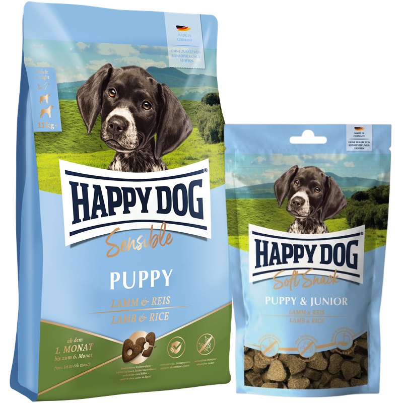 Kombipaket Happy Dog Puppy Lamm & Reis