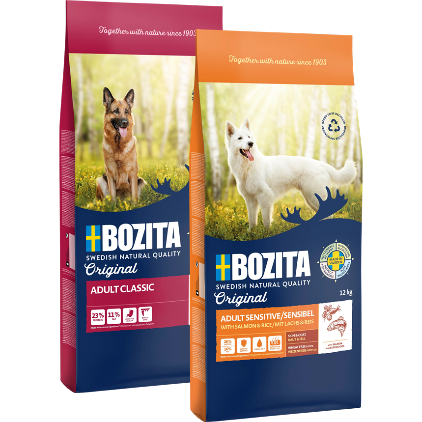 Kombipaket Bozita Original Adult Classic + Sensitive Skin & Coat