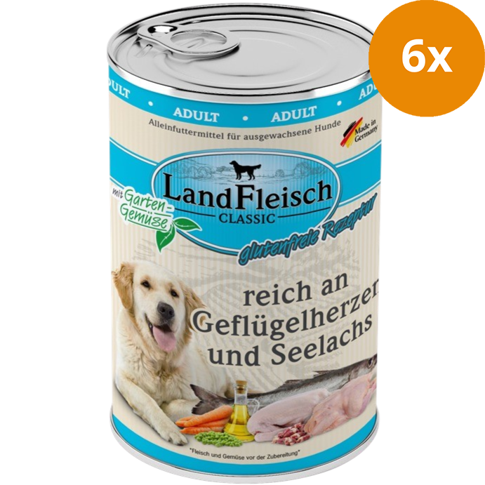 LandFleisch Dog Classic Geflügelherz & Seelachs 400 g