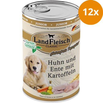 Landfleisch Dog Classic Junior Huhn, Ente & Kartoffeln mit Gartengemüse 400 g