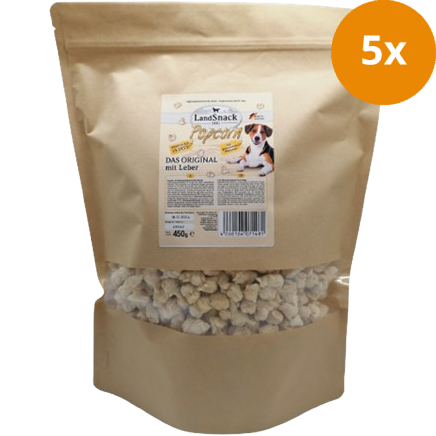 LandSnack für Hunde Popcorn mit Leber 450 g XXL-Pack