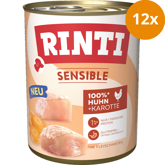 12 x Rinti Dose Sensible Huhn & Karotte 800 g