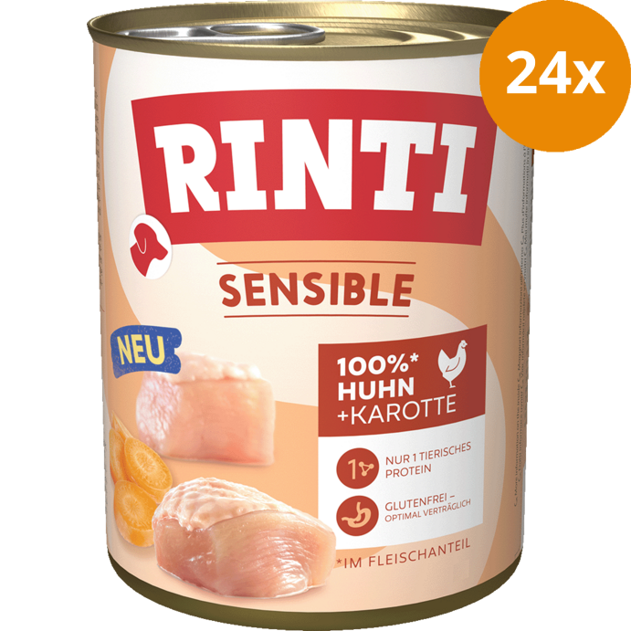 24 x Rinti Dose Sensible Huhn & Karotte 800 g