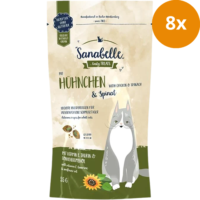 Sanabelle Knusperkissen Huhn & Spinat 55 g