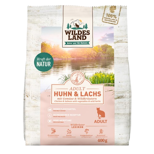 Wildes Land Huhn und Lachs mit Gartengemüse 400 g