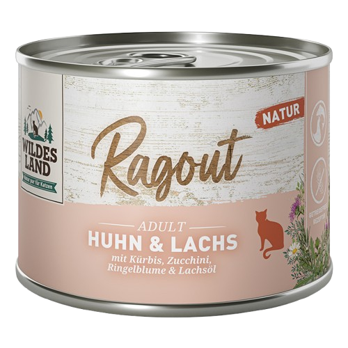 Wildes Land Ragout Huhn & Lachs mit Karotten 180 g