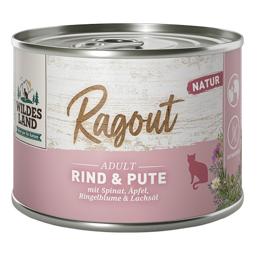 Wildes Land Ragout Rind & Pute mit Spinat 180 g