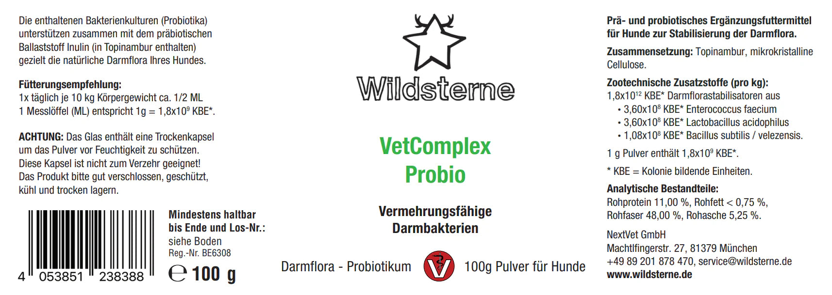 Wildsterne Dog VetComplex Probio