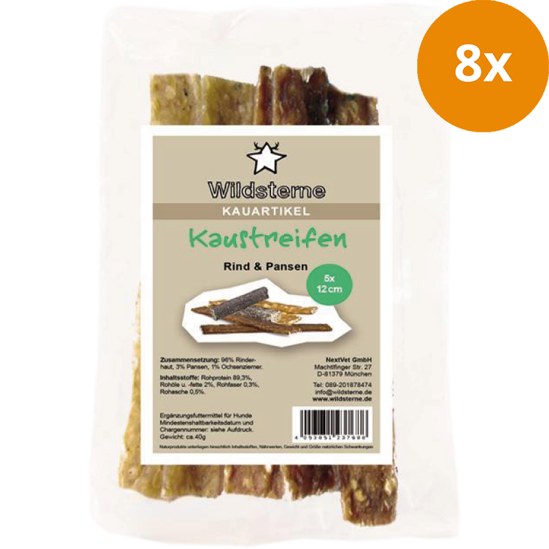 Wildsterne Kaustreifen Rind & Pansen 12 cm (40 g)